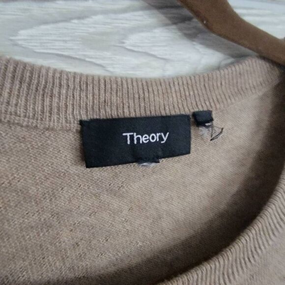 Theory Merino Wool Blend Mens Sweater SZ XL Beige - Picture 3 of 4